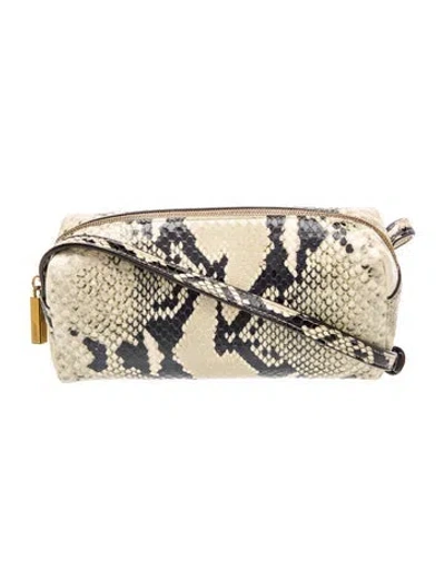 Pre-owned Khaite Embossed Leather Kye Mini In Neutral