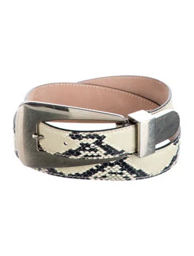 Pre-owned Khaite Embossed Leather Waist Belt In Neutrals