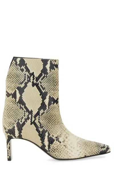 Khaite Embossed Pointed Toe Boots In Multi