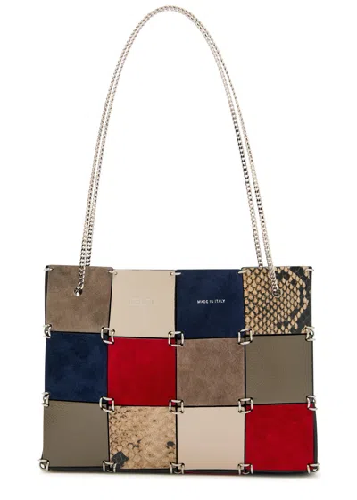 Khaite Emma Mini Panelled Leather Tote In Multi