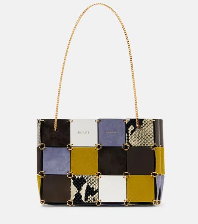 Khaite Emma Small Patchwork Leather Tote Bag In Multi