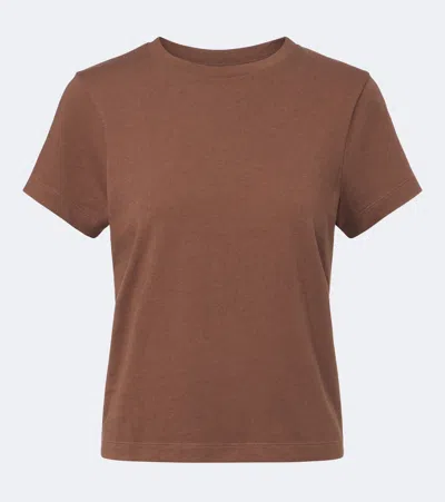 Khaite Emmylou Knitted Cotton T-shirt In Brown