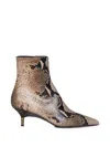 Khaite Bella Snake-effect Leather Ankle Boots In Neutral