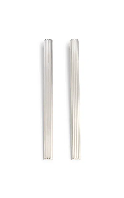 Khaite Empire Palladium Long Earrings In Silver