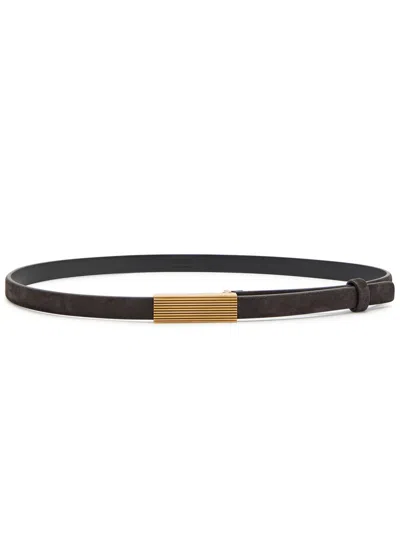 Khaite Empire Suede Belt In Black