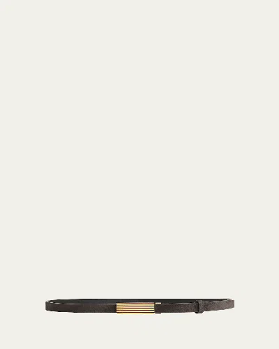 Khaite Empire Suede Belt In Black