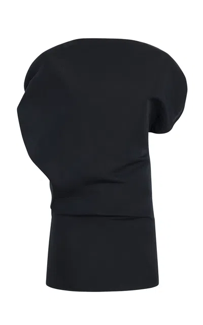Khaite Erin Cotton-silk Midi Dress In Black
