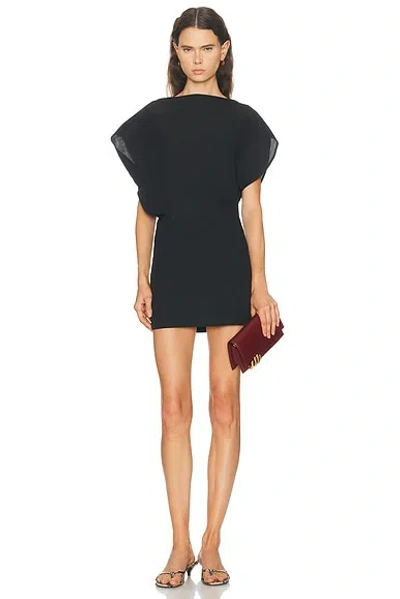 Khaite Erin Silk And Cotton-blend Organza Mini Dress In Black