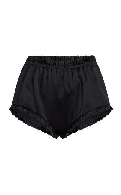 Khaite Eris Ruffled Shorts In Blue