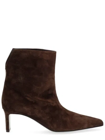 Khaite Essential Leather Boots In Brown