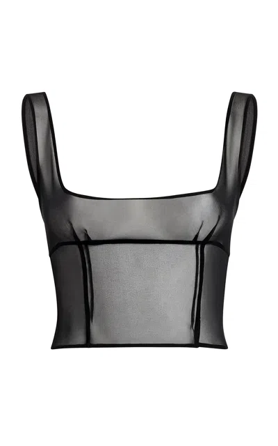 Khaite Estelle Scoop-neck Silk Top In Black