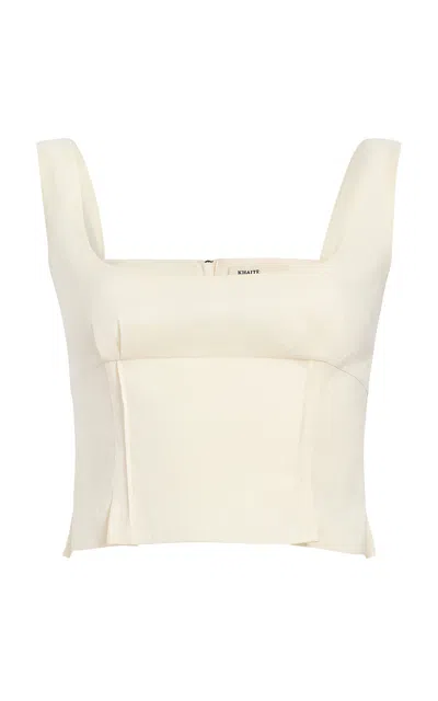 Khaite Estelle Scoop-neck Silk-cotton Top In White