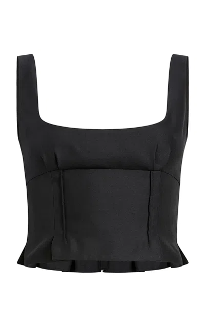 Khaite Estelle Scoop-neck Wool-silk Top In Black