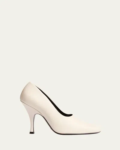 Khaite Eva Calfskin Leather Pumps In Beige