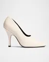 Khaite Eva Calfskin Leather Pumps In Neutral