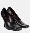 Khaite Eva Peep-toe Leather Pumps In Black
