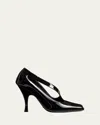 Khaite Eva Cutout Patent-leather Pumps In Black