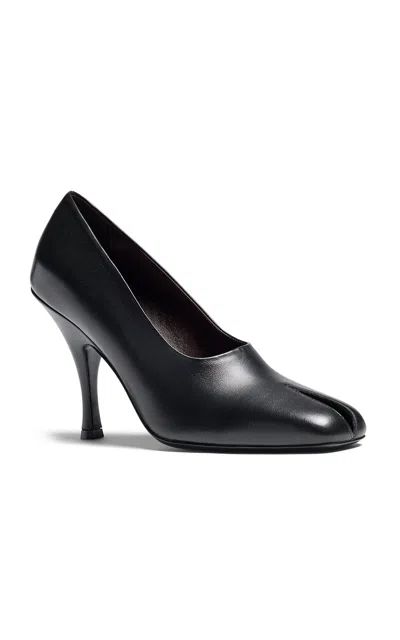 KHAITE EVA PEEP-TOE LEATHER PUMPS
