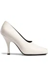 Khaite Eva Calfskin Leather Pumps In White