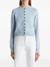 Khaite Everheart Button-front Cashmere Cardigan In Blue
