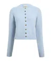 Khaite Everheart Button-front Cashmere Cardigan In Blue