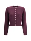 Khaite Plum Cashmere Knit Everheart Cardigan In Purple