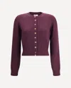 Khaite Plum Cashmere Knit Everheart Cardigan In Purple