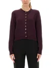 Khaite Everheart Cashmere Knit Cardigan In Purple
