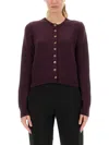Khaite Plum Cashmere Knit Everheart Cardigan In Purple