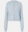 Khaite Everheart Button-front Cashmere Cardigan In Blue