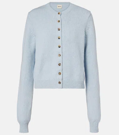 Khaite Everheart Cashmere Cardigan In Blue