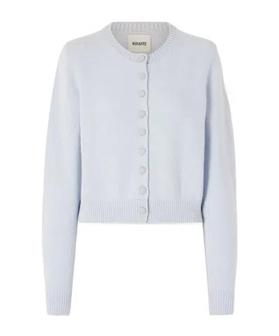 Khaite Everheart Cashmere Cardigan In Blue