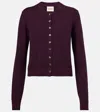 Khaite Plum Cashmere Knit Everheart Cardigan In Purple