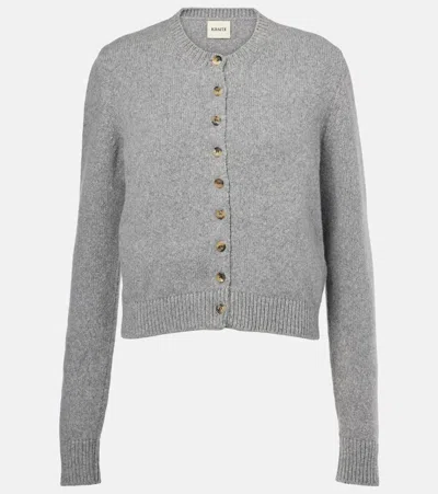 Khaite Everheart Cashmere Cardigan In Gray