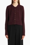 Khaite Plum Cashmere Knit Everheart Cardigan In Purple