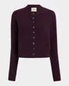 Khaite Plum Cashmere Knit Everheart Cardigan In Purple