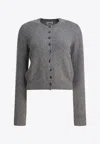 Khaite Everheart Crewneck Cardigan In Gray
