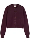 Khaite Plum Cashmere Knit Everheart Cardigan In Burgundy