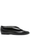 Khaite Asymmetric Cut-out Flat Shoes In Lambskin Leather In Black  