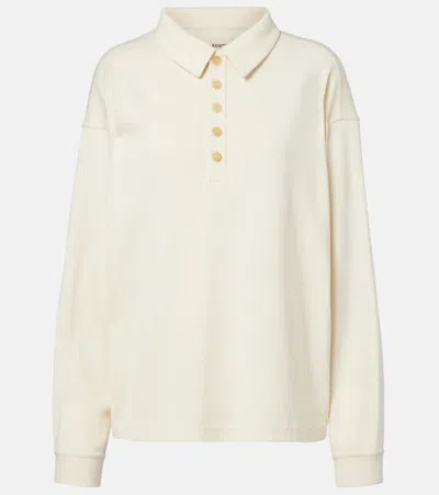 Khaite Faithful Silk Jersey Polo Sweater In Neutral