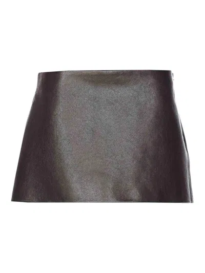 Khaite Jett Leather Skirt In Black