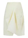 Khaite Sawyer White Silk Skirt In Cream