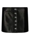 Khaite Fitted Leather Skirt With Front Button Closure
