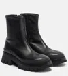 Khaite Fallon 35 Leather Ankle Boots In Black