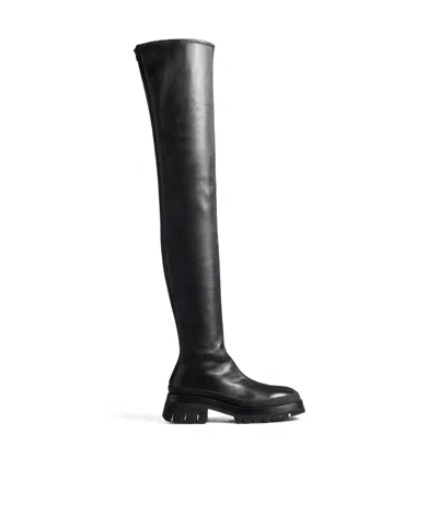 Khaite Fallon Leather Over-the-knee Boots In Black