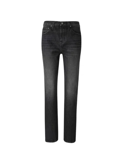 Khaite Farley Mid-rise Slim Jeans In Black