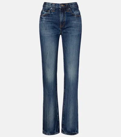 Khaite Farley High-rise Straight Jeans In Blue
