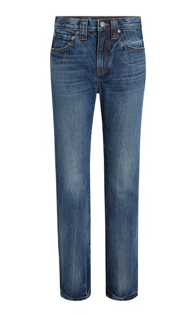 Khaite Farley Straight-leg Acid-washed Jeans In Blue