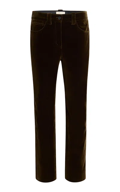 Khaite Farley Velvet Pants In Black