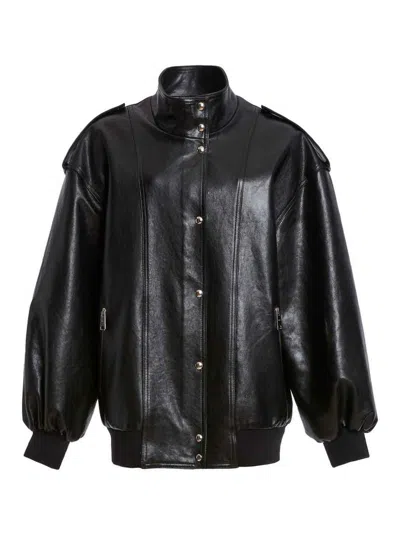 Khaite Farris Leather Jacket In Black